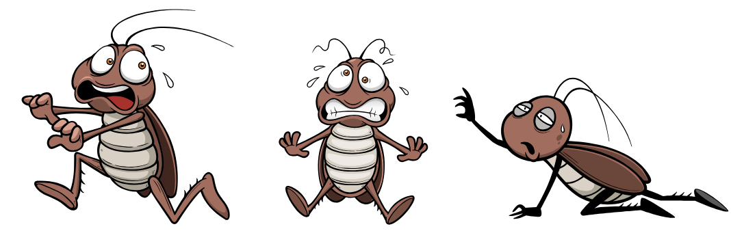 Roach cartoons running<br />
